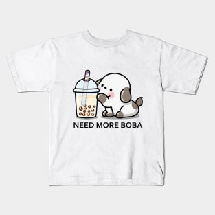 Little Puppy Needs More Boba Tea! Kids T-Shirt
